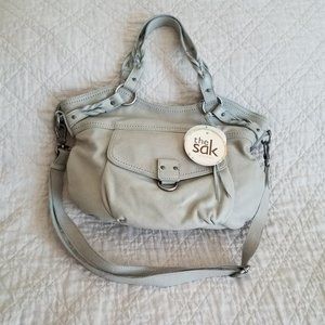 The Sak Kennedy Blue Green Leather Satchel Bag